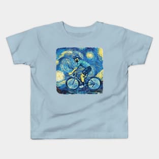 Cycle Race Van Gogh Style Kids T-Shirt